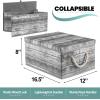 imageSorbus Storage Box Set with Lid Carry Handles Foldable Frame Rustic Wood Grain Print Bins Great for Toys Memorabilia Closet Office Bedroom 2Pack Wood Box Set  BrownWood Box Set  Gray