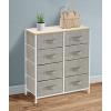 imageSorbus Dresser with 8 Drawers  Furniture Storage Chest Tower Unit for Bedroom Hallway Closet Office Organization  Steel Frame Wood Top Easy Pull Fabric Bins 8 Drawer Beige