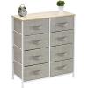 imageSorbus Dresser with 8 Drawers  Furniture Storage Chest Tower Unit for Bedroom Hallway Closet Office Organization  Steel Frame Wood Top Easy Pull Fabric Bins 8 Drawer Beige