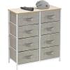imageSorbus Dresser with 8 Drawers  Furniture Storage Chest Tower Unit for Bedroom Hallway Closet Office Organization  Steel Frame Wood Top Easy Pull Fabric Bins 8 Drawer Beige