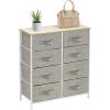 imageSorbus Dresser with 8 Drawers  Furniture Storage Chest Tower Unit for Bedroom Hallway Closet Office Organization  Steel Frame Wood Top Easy Pull Fabric Bins 8 Drawer Beige