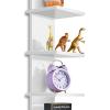 imageSorbus 5 Tier Wall Shelf Unit with Hooks Vertical Column Utility Shelving for Home Decor and Storage Organizer WallMounted Floating Shelves for Bathroom Storage Bedroom 2 PackWhite