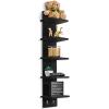 imageSorbus 5 Tier Wall Shelf Unit with Hooks Vertical Column Utility Shelving for Home Decor and Storage Organizer WallMounted Floating Shelves for Bathroom Storage Bedroom 2 PackBlack