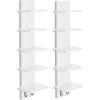 imageSorbus 5 Tier Wall Shelf Unit with Hooks Vertical Column Utility Shelving for Home Decor and Storage Organizer WallMounted Floating Shelves for Bathroom Storage Bedroom 2 PackWhite