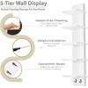 imageSorbus 5 Tier Wall Shelf Unit with Hooks Vertical Column Utility Shelving for Home Decor and Storage Organizer WallMounted Floating Shelves for Bathroom Storage Bedroom 2 PackWhite