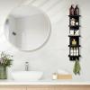 imageSorbus 5 Tier Wall Shelf Unit with Hooks Vertical Column Utility Shelving for Home Decor and Storage Organizer WallMounted Floating Shelves for Bathroom Storage Bedroom 2 PackBlack