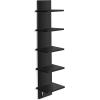 imageSorbus 5 Tier Wall Shelf Unit with Hooks Vertical Column Utility Shelving for Home Decor and Storage Organizer WallMounted Floating Shelves for Bathroom Storage Bedroom 2 PackBlack