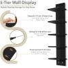 imageSorbus 5 Tier Wall Shelf Unit with Hooks Vertical Column Utility Shelving for Home Decor and Storage Organizer WallMounted Floating Shelves for Bathroom Storage Bedroom 2 PackBlack