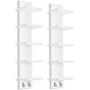 imageSorbus 5 Tier Wall Shelf Unit with Hooks Vertical Column Utility Shelving for Home Decor and Storage Organizer WallMounted Floating Shelves for Bathroom Storage Bedroom 2 PackWhite