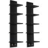 imageSorbus 5 Tier Wall Shelf Unit with Hooks Vertical Column Utility Shelving for Home Decor and Storage Organizer WallMounted Floating Shelves for Bathroom Storage Bedroom 2 PackBlack