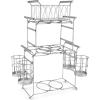 imageSorbus Buffet Caddy  7Piece Stackable Set Includes Plate Napkin and Silverware Holder 3Tier Detachable Tabletop Organizer Ideal for Kitchen Dining Entertaining Parties Thanksgiving SilverSilver