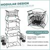 imageSorbus Buffet Caddy  7Piece Stackable Set Includes Plate Napkin and Silverware Holder 3Tier Detachable Tabletop Organizer Ideal for Kitchen Dining Entertaining Parties Thanksgiving SilverBlack