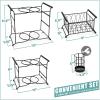 imageSorbus Buffet Caddy  7Piece Stackable Set Includes Plate Napkin and Silverware Holder 3Tier Detachable Tabletop Organizer Ideal for Kitchen Dining Entertaining Parties Thanksgiving SilverBlack
