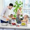 imageSorbus Buffet Caddy  7Piece Stackable Set Includes Plate Napkin and Silverware Holder 3Tier Detachable Tabletop Organizer Ideal for Kitchen Dining Entertaining Parties Thanksgiving SilverBlack