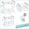 imageSorbus Buffet Caddy  7Piece Stackable Set Includes Plate Napkin and Silverware Holder 3Tier Detachable Tabletop Organizer Ideal for Kitchen Dining Entertaining Parties Thanksgiving SilverSilver