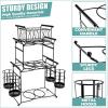 imageSorbus Buffet Caddy  7Piece Stackable Set Includes Plate Napkin and Silverware Holder 3Tier Detachable Tabletop Organizer Ideal for Kitchen Dining Entertaining Parties Thanksgiving SilverBlack