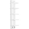 imageSorbus 5 Tier Wall Shelf Unit with Hooks Vertical Column Utility Shelving for Home Decor and Storage Organizer WallMounted Floating Shelves for Bathroom Storage Bedroom 2 PackWhite