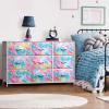 imageSorbus Kids Dresser with 9 Drawers  Storage Unit Organizer Chest for Clothes  Bedroom Kids Room Nursery ampamp ClosetWatercolor