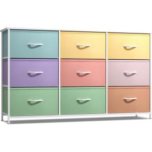 imageSorbus Kids Dresser with 9 Drawers  Storage Unit Organizer Chest for Clothes  Bedroom Kids Room Nursery ampamp ClosetMulti Color
