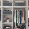 imageSorbus Premium Basket Set with Cotton Fabric Liner  Multipurpose Versatile Stackable Baskets for Organizing  Rustic Farmhouse Open Home Storage Bins ampamp Decorative Baskets for Shelves  2 Pack  Gray