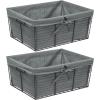 imageSorbus Premium Basket Set with Cotton Fabric Liner  Multipurpose Versatile Stackable Baskets for Organizing  Rustic Farmhouse Open Home Storage Bins ampamp Decorative Baskets for Shelves  2 Pack  Gray