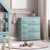imageSorbus Kids Dresser with 7 Drawers  Storage Chest Organizer Unit with Steel Frame Wood Top ampamp Handles Tiedye Fabric Bins for Clothes  Wide Furniture for Bedroom Hallway Kids Room Nursery ampamp ClosetPastel Aqua