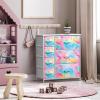 imageSorbus Kids Dresser with 7 Drawers  Storage Chest Organizer Unit with Steel Frame Wood Top ampamp Handles Tiedye Fabric Bins for Clothes  Wide Furniture for Bedroom Hallway Kids Room Nursery ampamp ClosetWatercolor