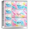 imageSorbus Kids Dresser with 7 Drawers  Storage Chest Organizer Unit with Steel Frame Wood Top ampamp Handles Tiedye Fabric Bins for Clothes  Wide Furniture for Bedroom Hallway Kids Room Nursery ampamp ClosetWatercolor