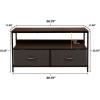 imageSorbus TV Stand Dresser with 2 Drawers  Television Riser Chest with Storage  Bedroom Living Room Closet ampamp Dorm FurnitureBrown