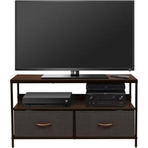 imageSorbus TV Stand Dresser with 2 Drawers  Television Riser Chest with Storage  Bedroom Living Room Closet ampamp Dorm FurnitureBrown