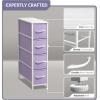 imageSorbus Kids Dresser with 5 Drawers  Storage Unit Organizer Chest for Clothes  Bedroom Kids Room Nursery ampamp ClosetPastel Purple