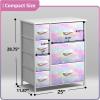 imageSorbus Kids Dresser with 7 Drawers  Storage Chest Organizer Unit with Steel Frame Wood Top ampamp Handles Tiedye Fabric Bins for Clothes  Wide Furniture for Bedroom Hallway Kids Room Nursery ampamp ClosetRainbow Sparkle