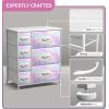 imageSorbus Kids Dresser with 7 Drawers  Storage Chest Organizer Unit with Steel Frame Wood Top ampamp Handles Tiedye Fabric Bins for Clothes  Wide Furniture for Bedroom Hallway Kids Room Nursery ampamp ClosetRainbow Sparkle