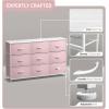 imageSorbus Kids Dresser with 9 Drawers  Storage Unit Organizer Chest for Clothes  Bedroom Kids Room Nursery ampamp ClosetPink