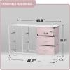 imageSorbus Kids Dresser with 9 Drawers  Storage Unit Organizer Chest for Clothes  Bedroom Kids Room Nursery ampamp ClosetPink