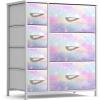 imageSorbus Kids Dresser with 7 Drawers  Storage Chest Organizer Unit with Steel Frame Wood Top ampamp Handles Tiedye Fabric Bins for Clothes  Wide Furniture for Bedroom Hallway Kids Room Nursery ampamp ClosetRainbow Sparkle