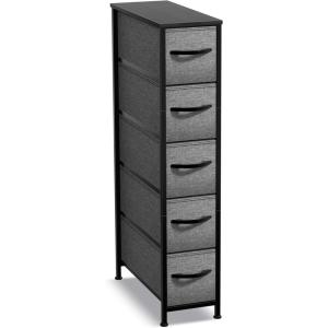imageSorbus Kids Dresser with 5 Drawers  Storage Unit Organizer Chest for Clothes  Bedroom Kids Room Nursery ampamp ClosetBlackCharcoal