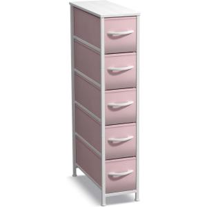 imageSorbus Kids Dresser with 5 Drawers  Storage Unit Organizer Chest for Clothes  Bedroom Kids Room Nursery ampamp ClosetPink