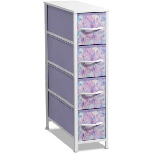 imageSorbus Kids Dresser with 5 Drawers  Storage Unit Organizer Chest for Clothes  Bedroom Kids Room Nursery ampamp ClosetTiedye BluePinkPurple