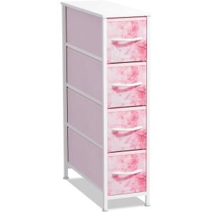 imageSorbus Kids Dresser with 5 Drawers  Storage Unit Organizer Chest for Clothes  Bedroom Kids Room Nursery ampamp ClosetTiedye Pink