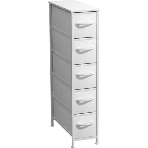 imageSorbus Kids Dresser with 5 Drawers  Storage Unit Organizer Chest for Clothes  Bedroom Kids Room Nursery ampamp ClosetWhiteGray