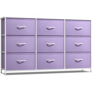 imageSorbus Kids Dresser with 9 Drawers  Storage Unit Organizer Chest for Clothes  Bedroom Kids Room Nursery ampamp ClosetPurple