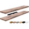 imageSorbus Floating Shelves for Wall  35 Inch Long Bathroom Shelves Wall Decor for Bedroom Kitchen Living Room ampamp Book Storage  Mounted Floating Shelf with Invisible Brackets Mahogany 3 PackMahogany