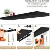 imageSorbus Floating Shelves for Wall  35 Inch Long Bathroom Shelves Wall Decor for Bedroom Kitchen Living Room ampamp Book Storage  Mounted Floating Shelf with Invisible Brackets Mahogany 3 PackBlack