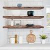 imageSorbus Floating Shelves for Wall  35 Inch Long Bathroom Shelves Wall Decor for Bedroom Kitchen Living Room ampamp Book Storage  Mounted Floating Shelf with Invisible Brackets Mahogany 3 PackMahogany