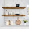 imageSorbus Floating Shelves for Wall  35 Inch Long Bathroom Shelves Wall Decor for Bedroom Kitchen Living Room ampamp Book Storage  Mounted Floating Shelf with Invisible Brackets Mahogany 3 PackRustic Brown
