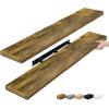 imageSorbus Floating Shelves for Wall  35 Inch Long Bathroom Shelves Wall Decor for Bedroom Kitchen Living Room ampamp Book Storage  Mounted Floating Shelf with Invisible Brackets Mahogany 3 PackRustic Brown