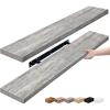 imageSorbus Floating Shelves for Wall  35 Inch Long Bathroom Shelves Wall Decor for Bedroom Kitchen Living Room ampamp Book Storage  Mounted Floating Shelf with Invisible Brackets Mahogany 3 PackGrey
