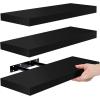 imageSorbus Floating Shelves for Wall Bathroom Shelves Wall Mounted for Kitchen Bedroom Bathroom Storage Over Toilet Hanging Book Shelf for all Home Decor Living Room Walnut 3 PackBlack