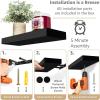 imageSorbus Floating Shelves for Wall Bathroom Shelves Wall Mounted for Kitchen Bedroom Bathroom Storage Over Toilet Hanging Book Shelf for all Home Decor Living Room Walnut 3 PackBlack
